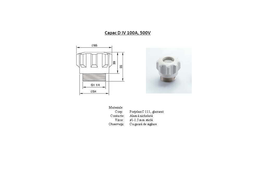 Capac D IV 100A 500V